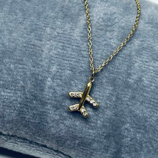 18k Gold Plated Aeroplane Pendant