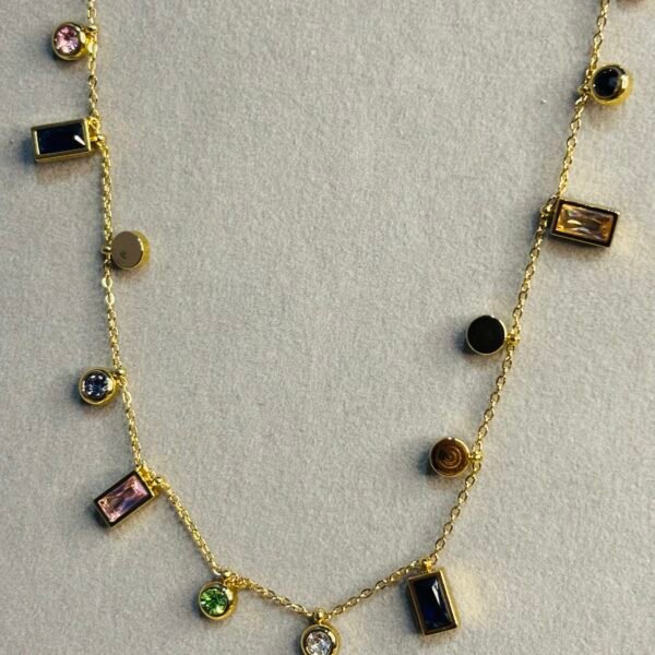 Anti Tarnish Multi Colour Necklace